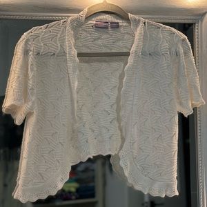 Laura Scott Petite SP White Mini Cardigan